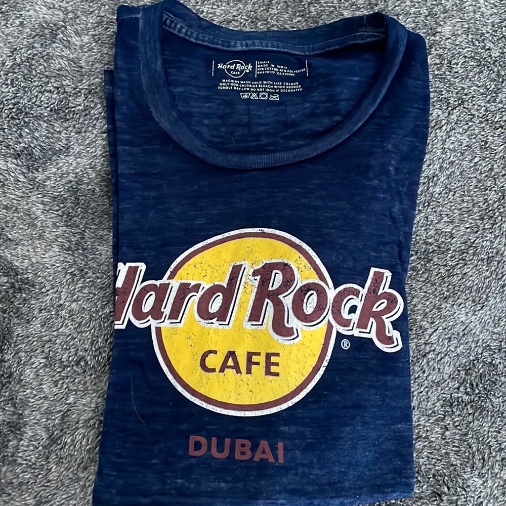 Hard Rock Cafe Dubai Blue Tshirt Size S